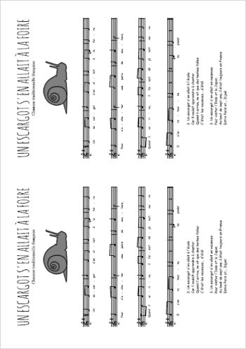 Un escargot s'en allait à la foire Partition gratuite